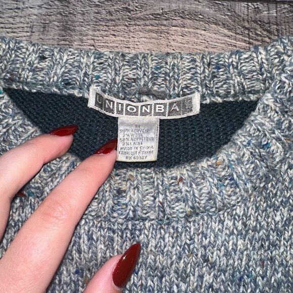 Vintage 80s Union Bay Ribbed Hem Acrylic Grandpa Sweater | M - Picture 5 of 5